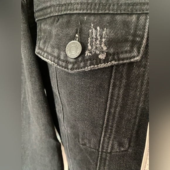 NWT Seven Black Denim Boho Distressed Jean Jacket - Picture 6 of 12